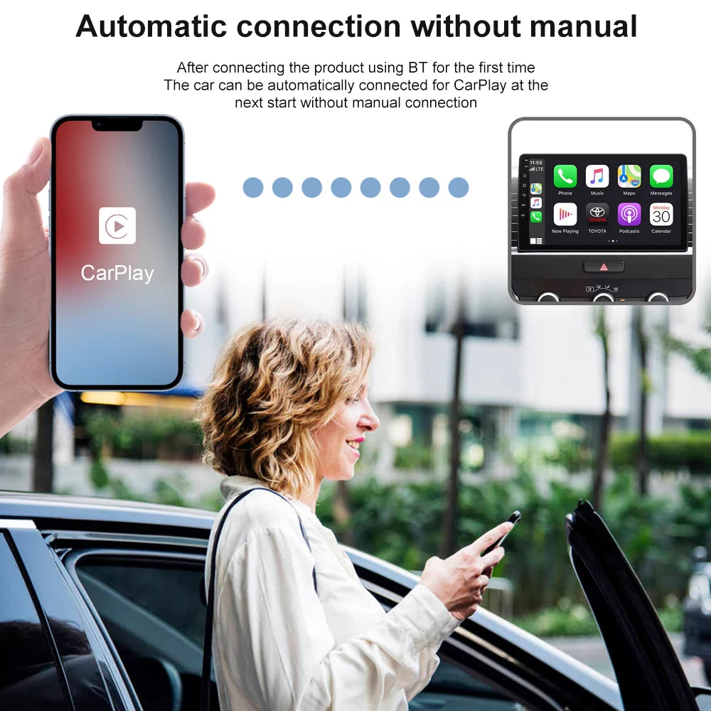 Car Adapter for Apple Cell Phone Carplay Wired to Wireless Smart Box L367