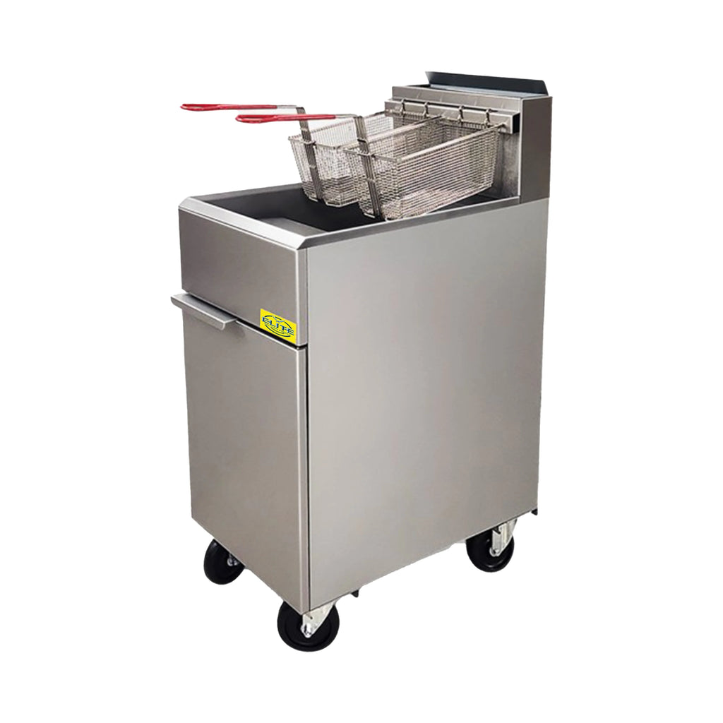 40 lbs Commercial Natural Gas Deep Fryer 90,000 BTU Dual Tanks T3173