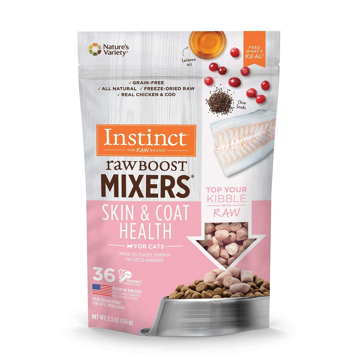 Freeze-Dried Raw Grain-Free Skin & Coat Cat Food Topper A3635