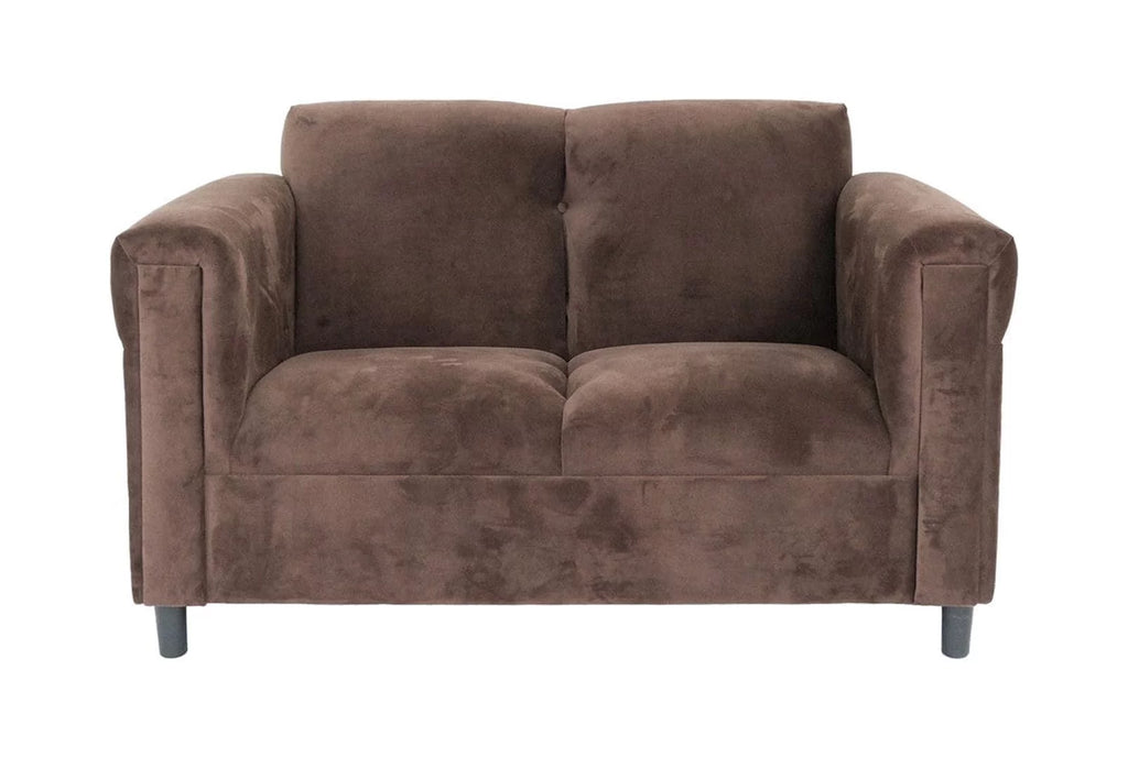 Dark Brown Suede Loveseat Sofa with Solid Wood Frame G73168