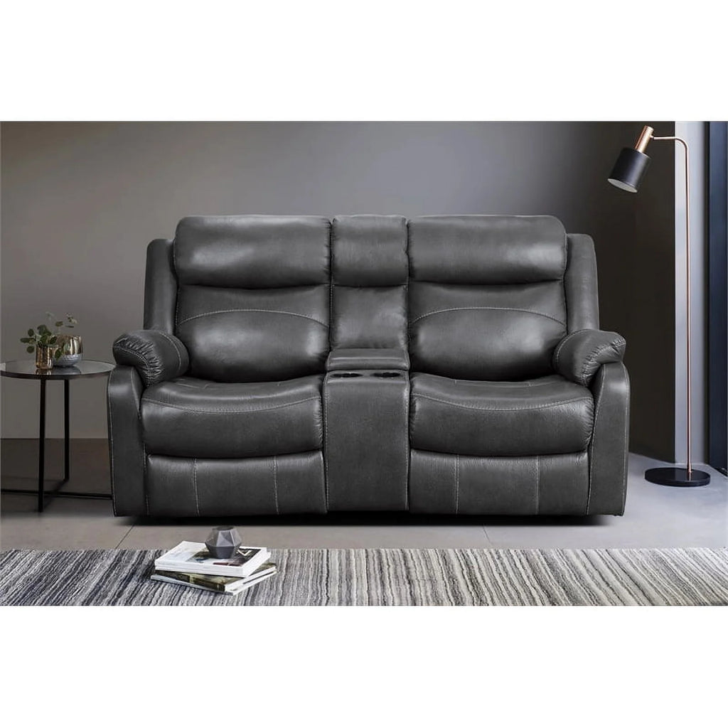 Dark Gray Microfiber 2-Piece Reclining Sofa Set O7520