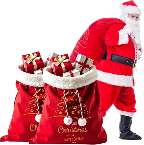 Red Velvet 40x27 Inch 2Pack Christmas Gift Storage Bag C67284