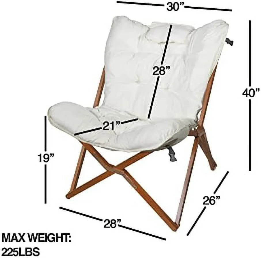 White Wood Folding Accent Chair P255