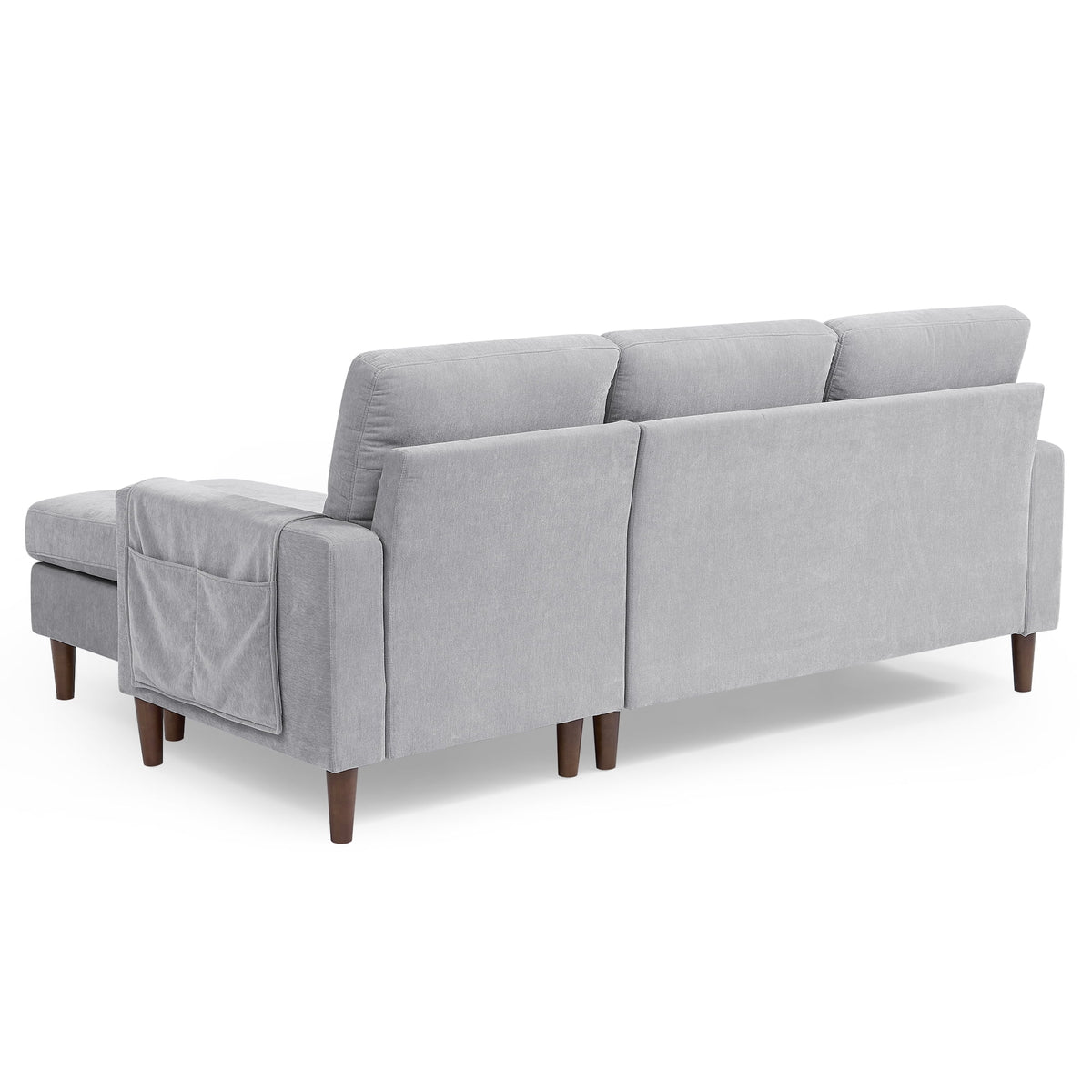 Light Grey Chenille Convertible Sectional Sofa N766601
