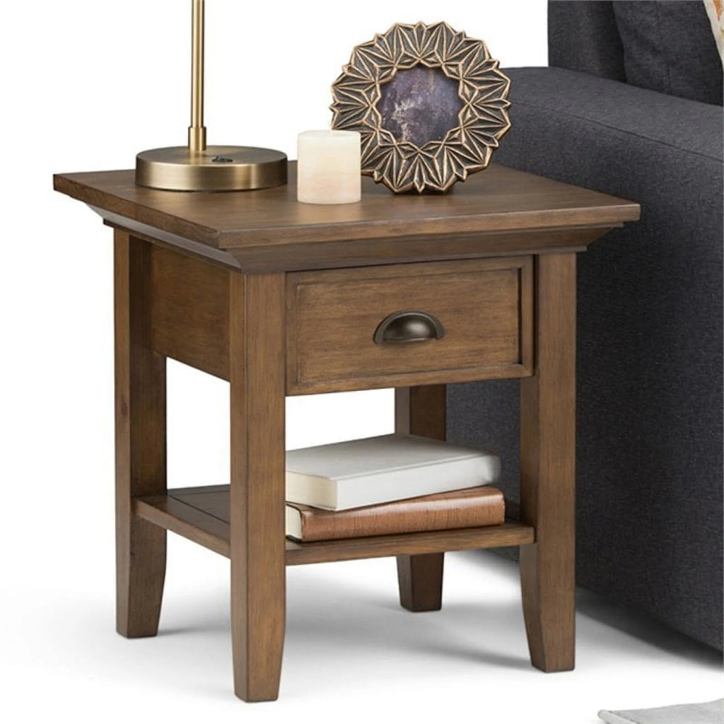 2-Piece Wood Square End Side Table Set E73189
