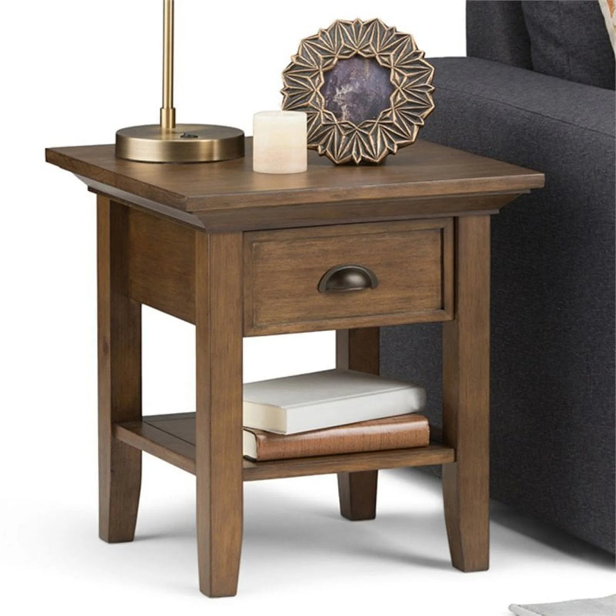 2-Piece Wood Square End Side Table Set E73189