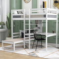 Twin Loft Bed with L-Shape Desk and Storage T9836