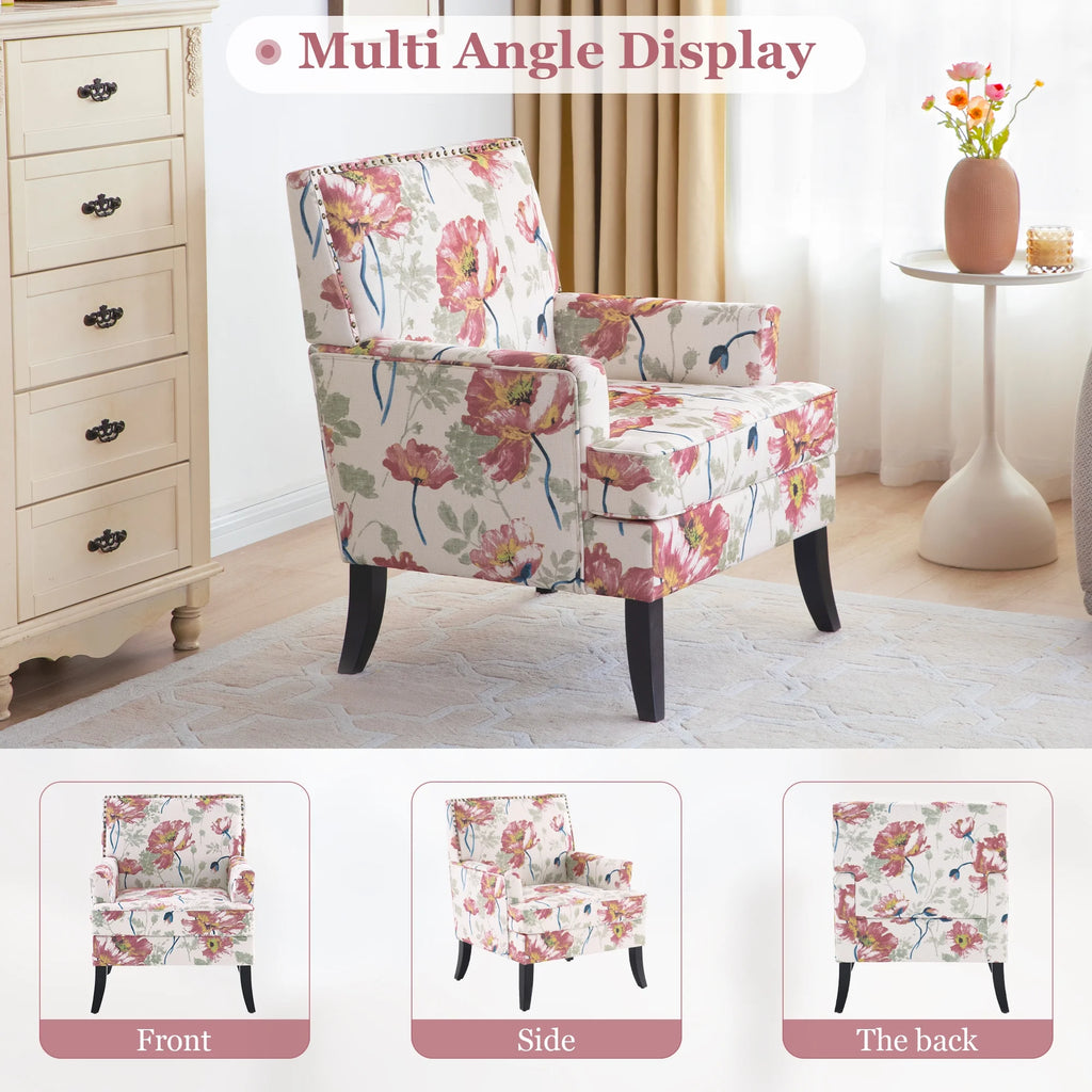 Set of 2 Upholstered Accent Chair with Wooden Legs H356