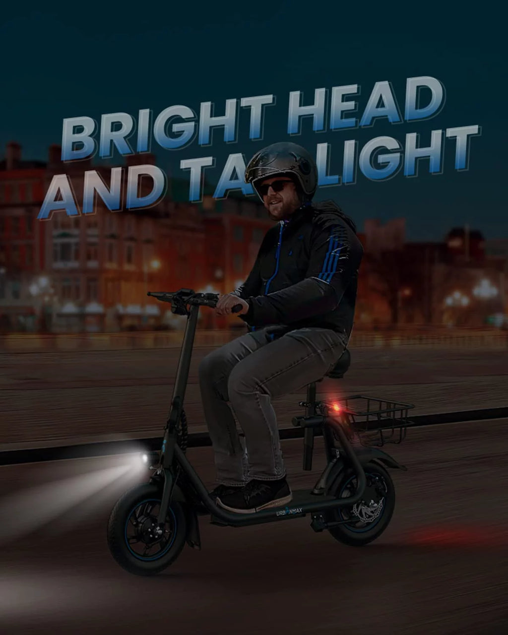 Electric Scooter with Seat, 450W Motor, 22 Miles Range, Folding, Black F41619