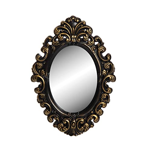 9" x 13" Broken Effect Mirror with Creepy Face Red Eyes Black Plastic Decoration S747