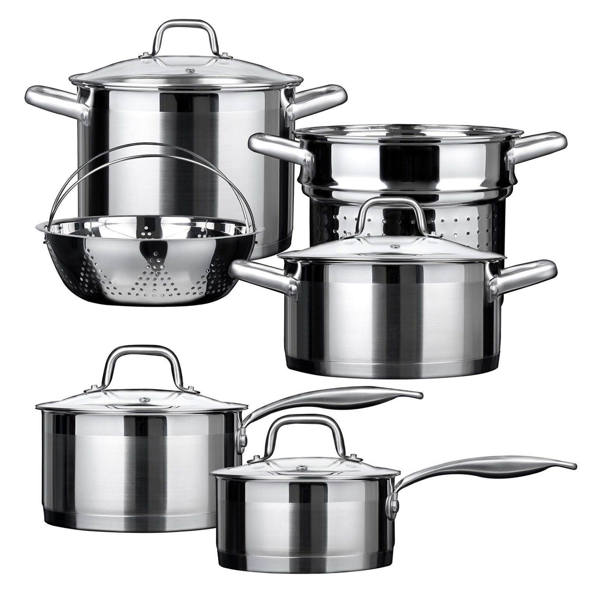 10-Pc Stainless Steel Induction Cookware Set J636