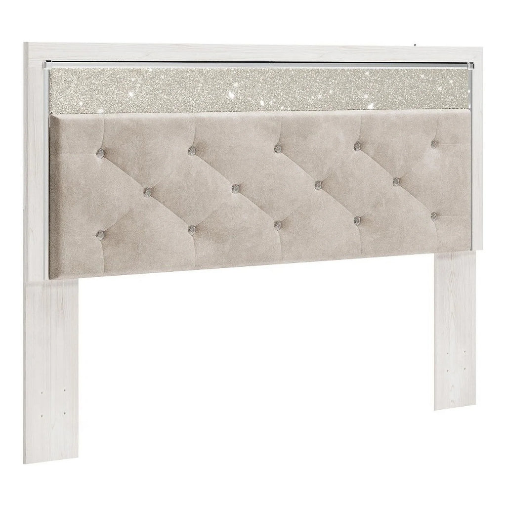 King Upholstered Fabric Panel Headboard Y711