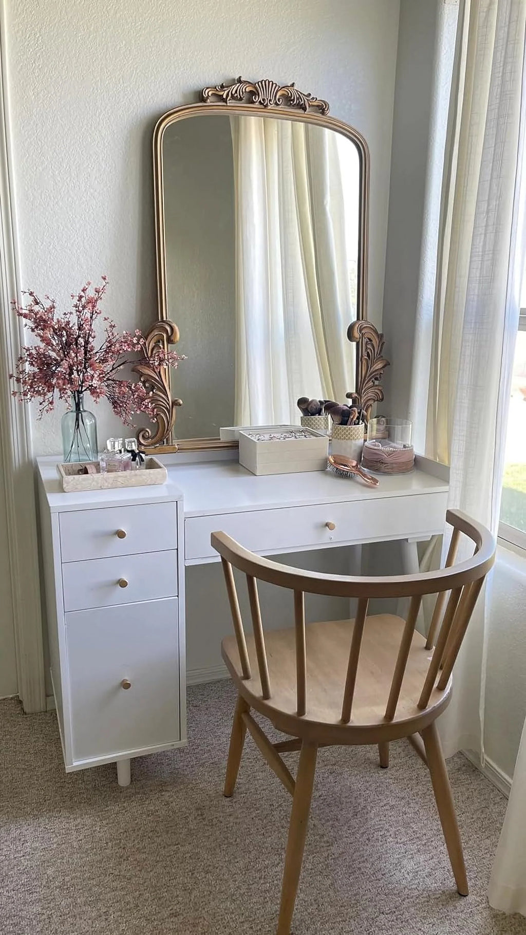 White 4 Drawer Vanity Dressing Table M486