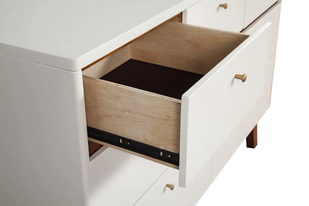 White 7 Drawer Wood Dresser B6583