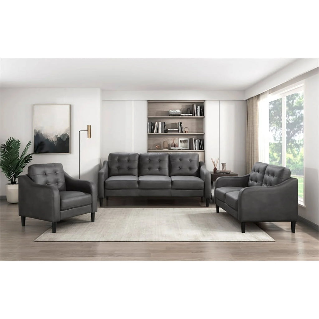Gray Microfiber Loveseat O42929