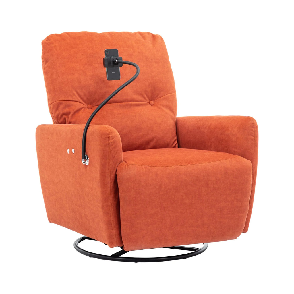 Orange 270 Degree Swivel Electric Recliner Sofa D88227