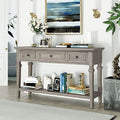 Small Entryway Console Table with 3 Drawers Pine Wood Frame T33577