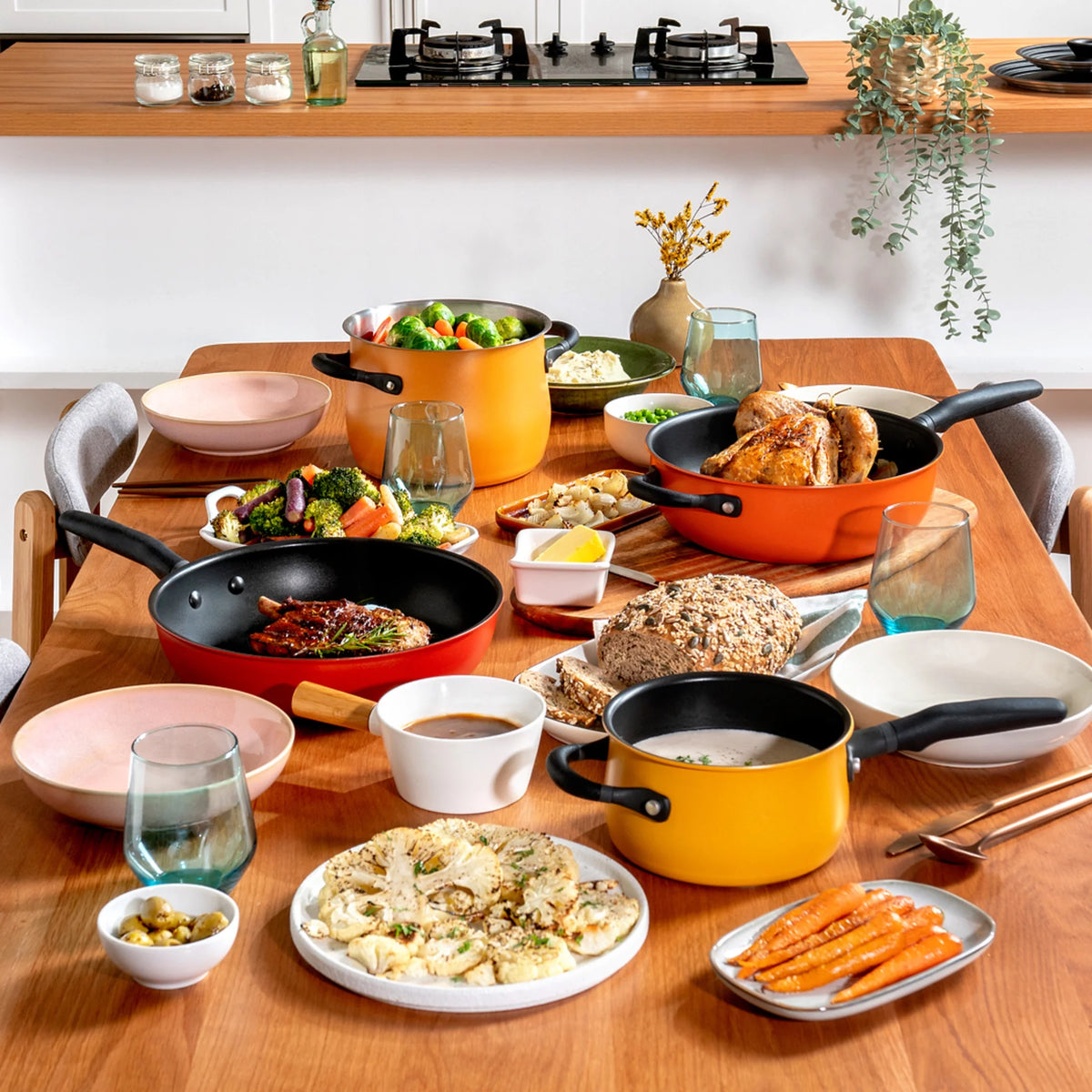 6 Piece Aluminum Nonstick Stainless Steel Cookware Set A770221
