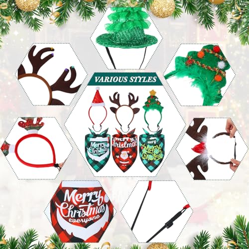 12 Pc Christmas Dog Bandanas Set S742