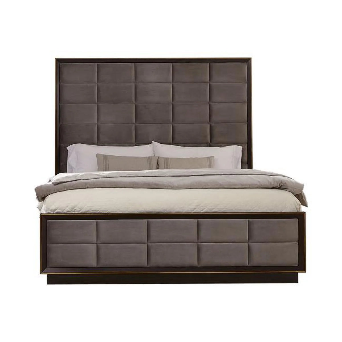 Tufted Gray Upholstery California King Size Bed G9187