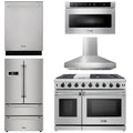 48 in. Propane Gas Range, Range Hood, Dishwasher, Refrigerator, Microwave Drawer D504