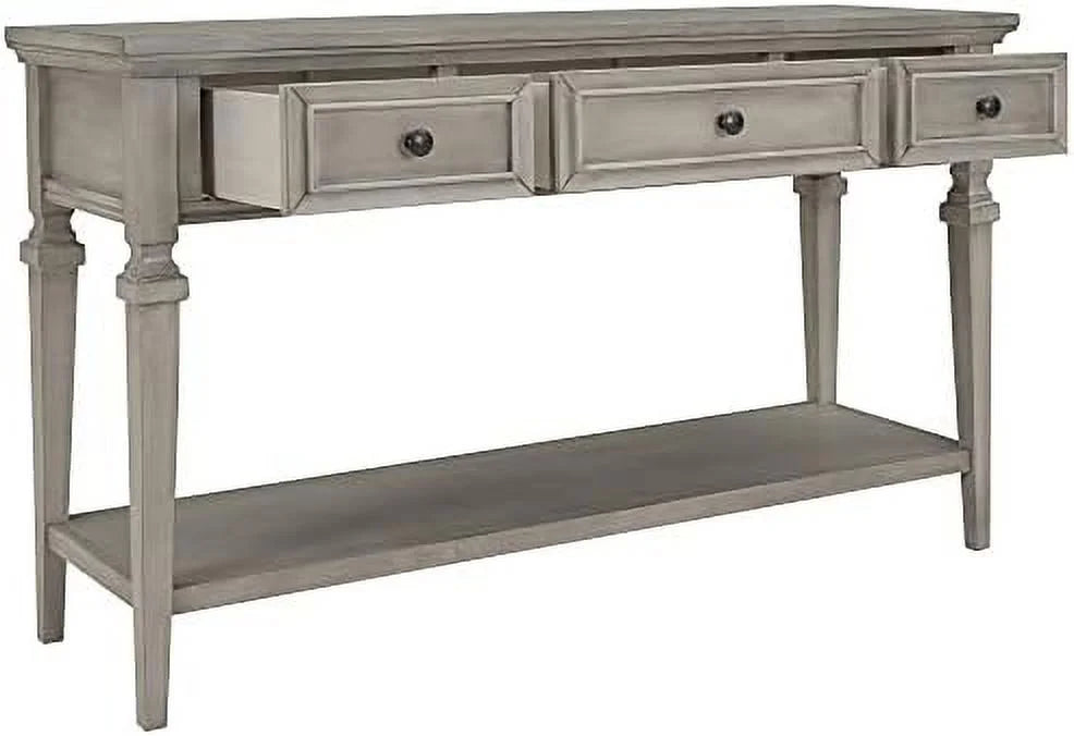 Small Entryway Console Table with 3 Drawers Pine Wood Frame T33577