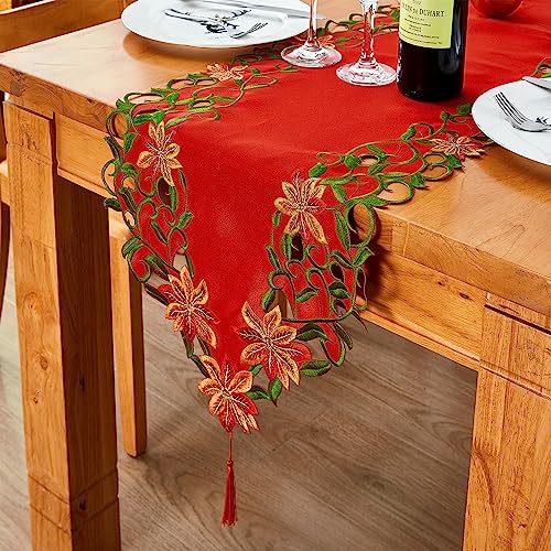 Embroidered Christmas Table Runner 15x87 Inch B1397