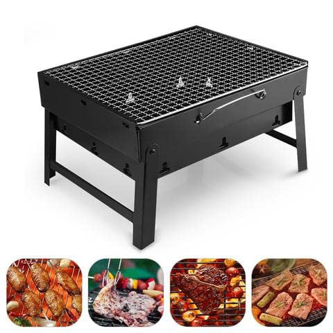 Folding Portable Charcoal BBQ Grill with 10 Pc Stainless Steel Sticks C531