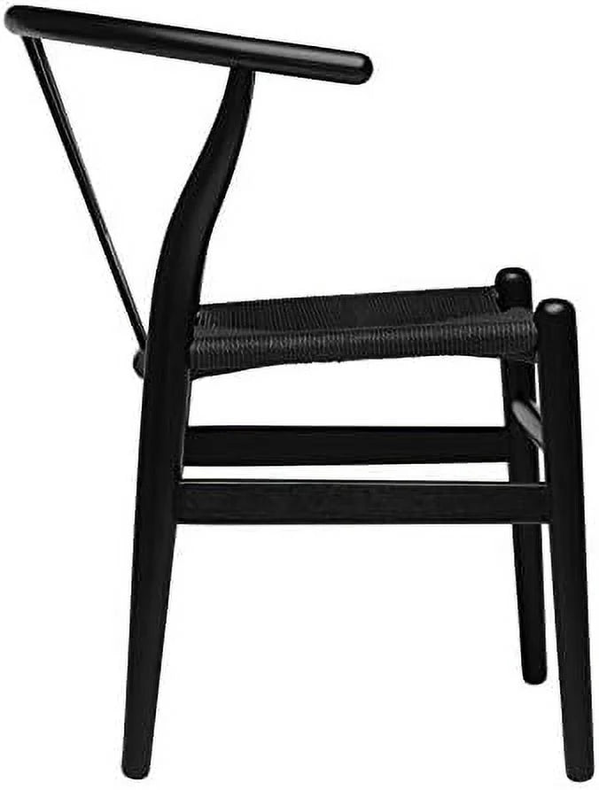 Woven Cord Seat Walnut Chair with Arm W555