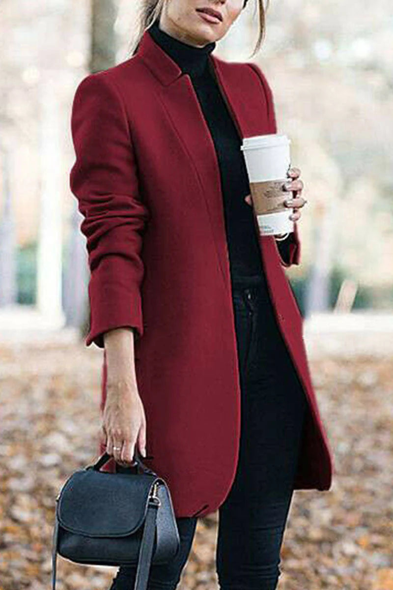 Solid Mandarin Collar Cardigan G35556
