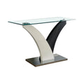 Sofa Table with Curved V Base and Rectangular Glass Top F916179