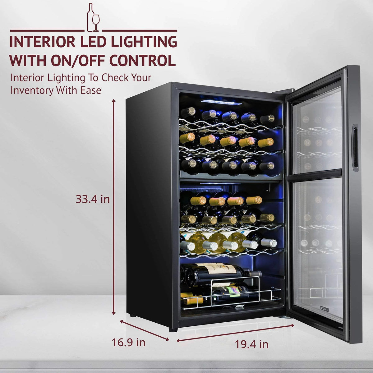Dual Freestanding 33 Bottle Wine Cooler H237151