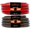 1/0Ga 25ft Black/Red Translucent Car Power/Ground Wire 50ft X5572