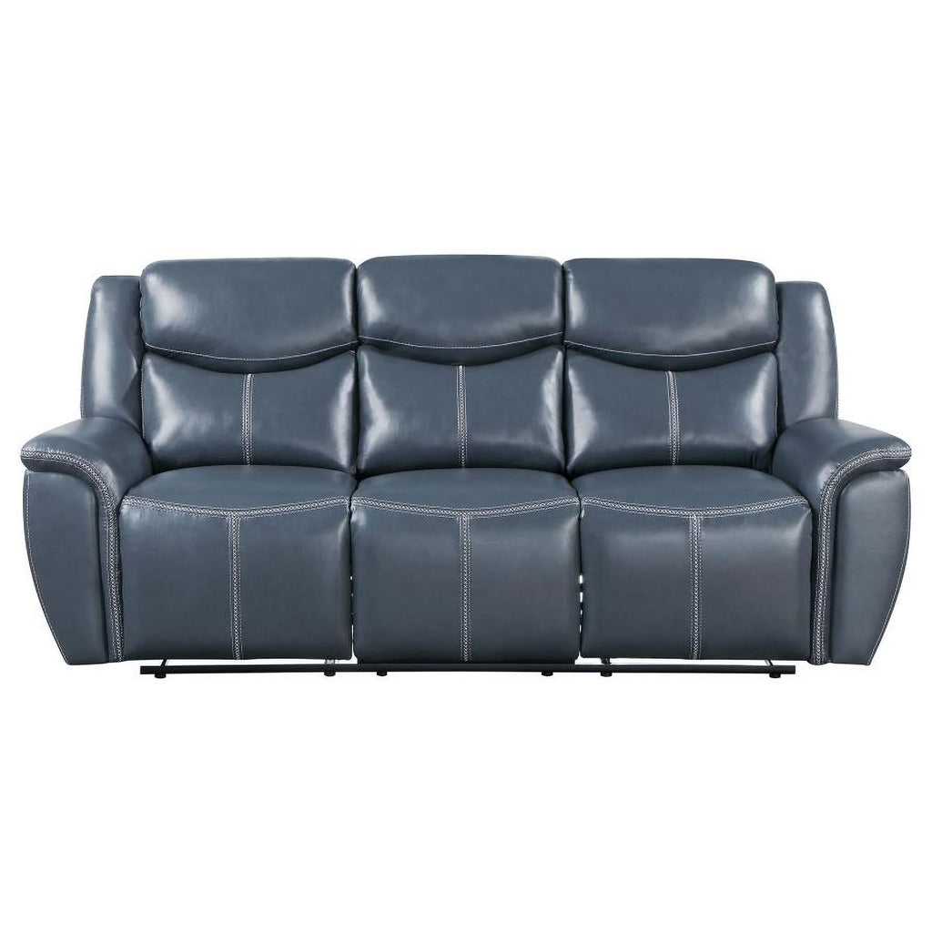 Blue Reclining Sofa with Drop Down Table P678625