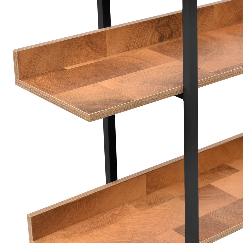 5-tier Wooden Open Bookshelf with Black Metal Frame V788