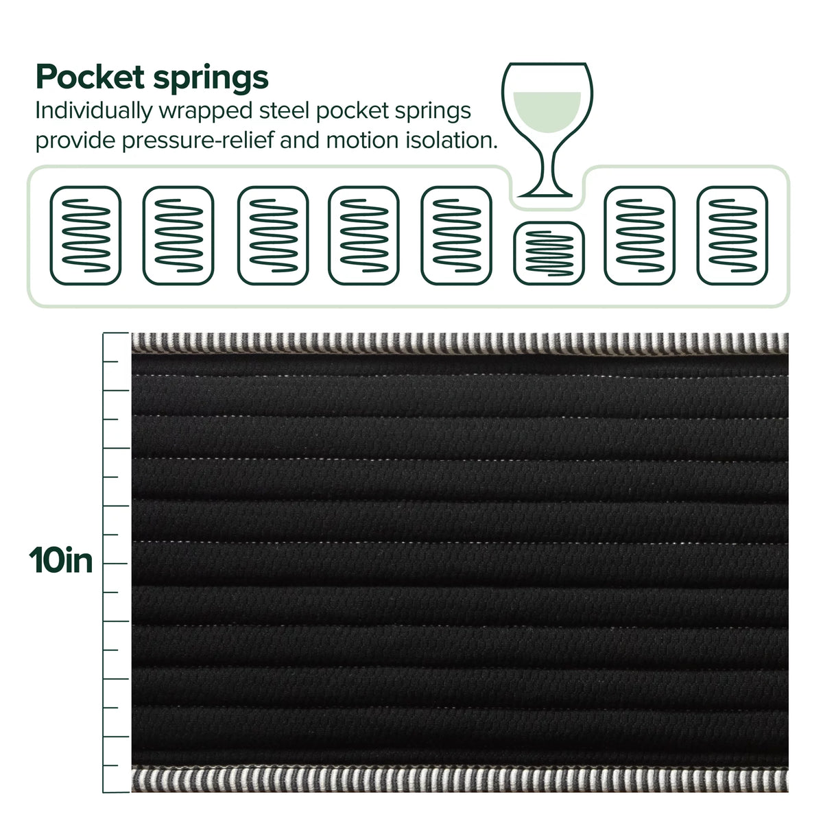 10 Classic Pocket Spring Hybrid Queen Mattress L809