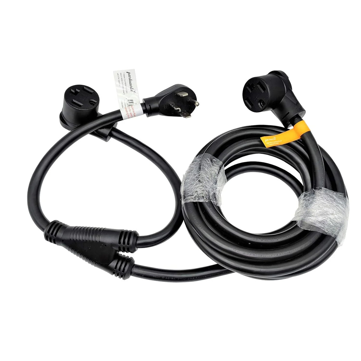 NEMA 14-30 Splitter, 14-30P Male Plug To Dual 14-30R Female Receptacle, 4-Prong 30 AMP Y Adapter Cord (20 Feet) W553772