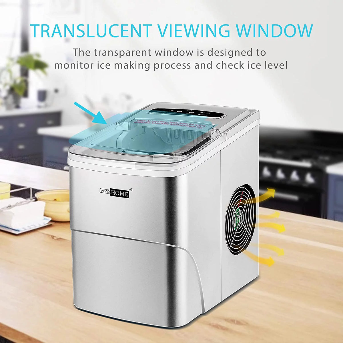 Black Countertop Ice Maker with Ice Scoop X301