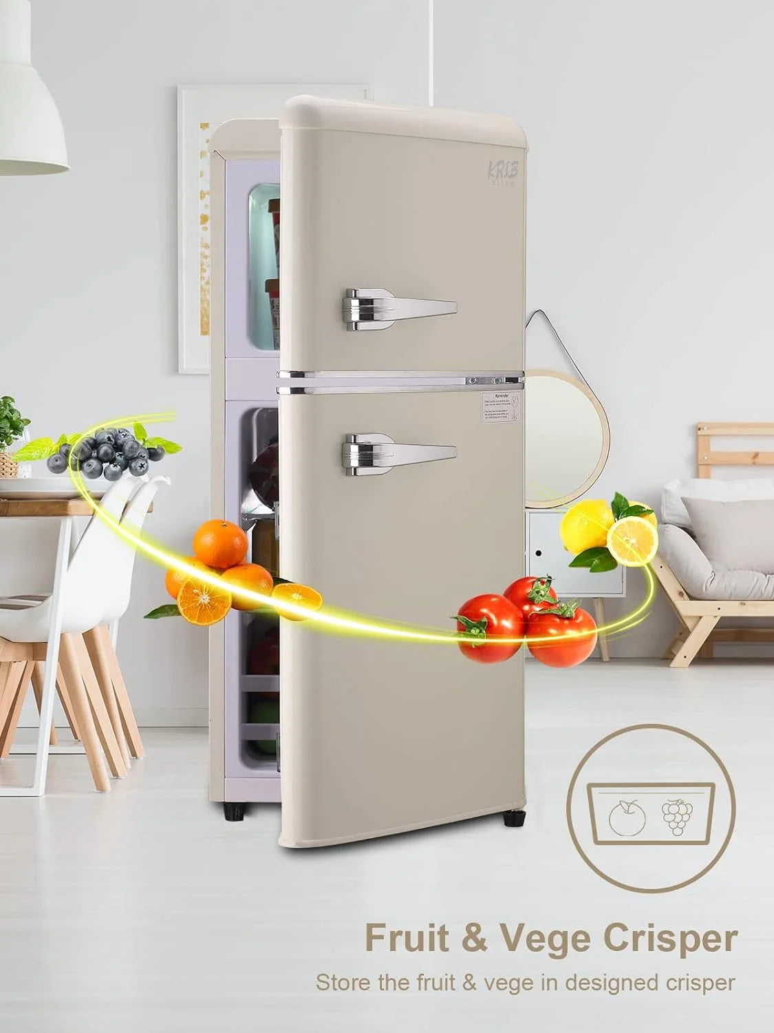 3.5 cu.ft Two Door Compact Refrigerator with Freezer, Red A119724