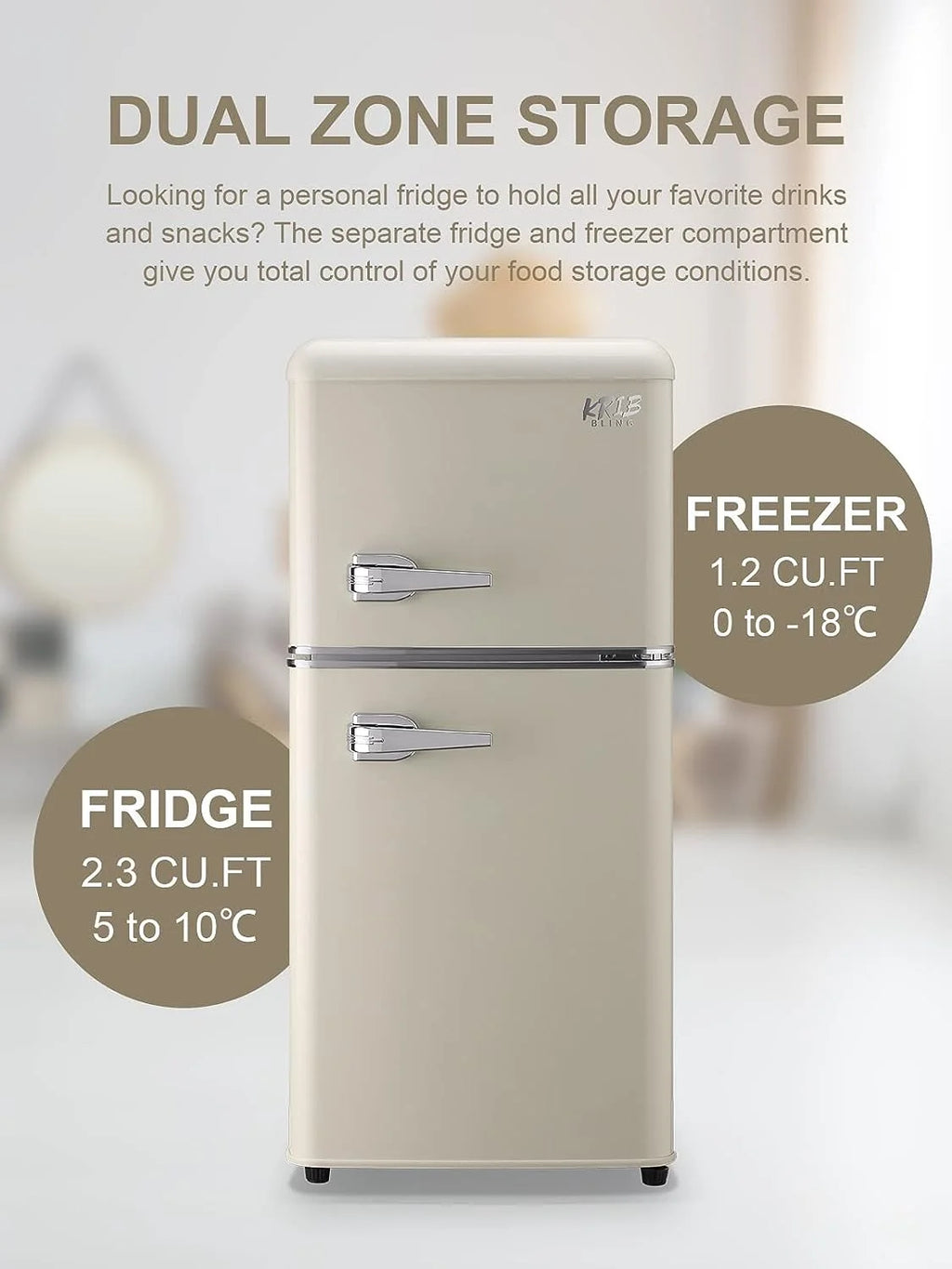 3.5 cu.ft Two Door Compact Refrigerator with Freezer, Red A119724