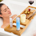 Bamboo Bathtub Caddy Tray with Expandable Sides Z79654