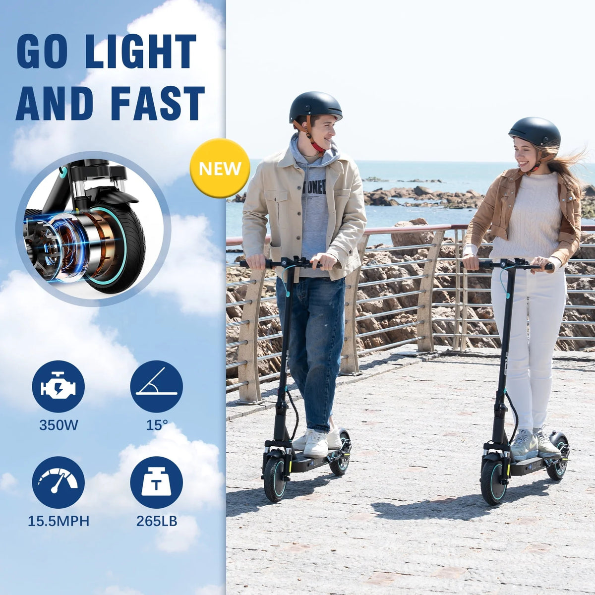Electric Scooter with 350W Motor, 19 mph N37608