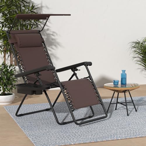 Beige Textilene Mesh Zero Gravity Recliner Chair L5156