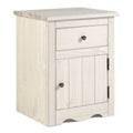 White 1 Door 1 Drawer Wood Nightstand F839