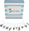 10 Piece Beach Themed Wine Charm Set K912955