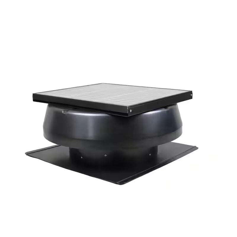 Black 14 in. Solar Attic Exhaust Fan Y9182