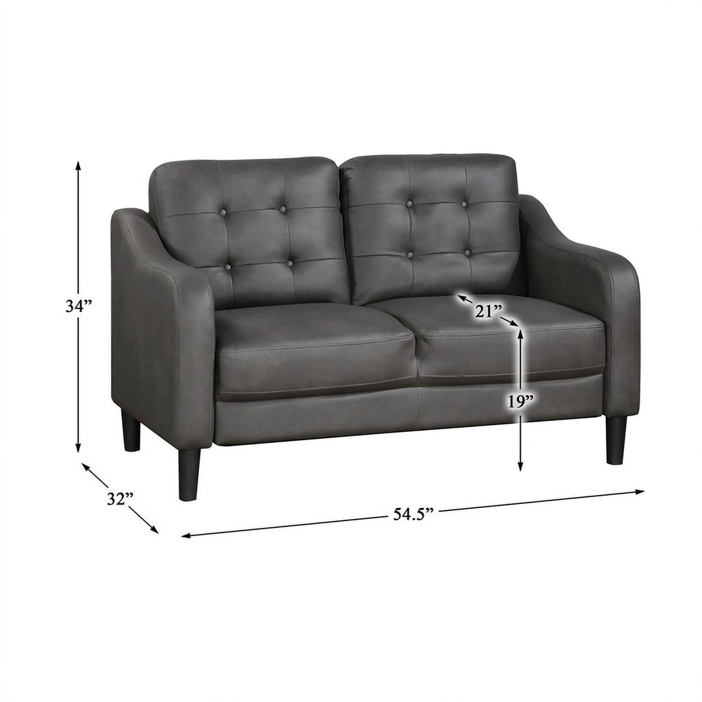 Gray Microfiber Loveseat O42929