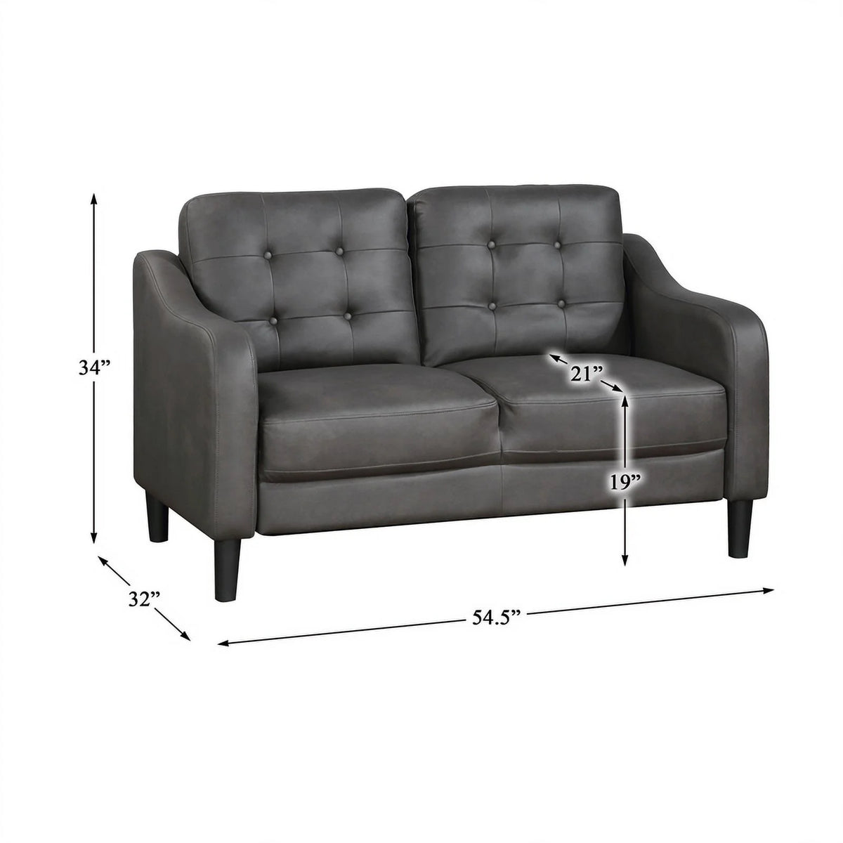 Gray Microfiber Loveseat O42929