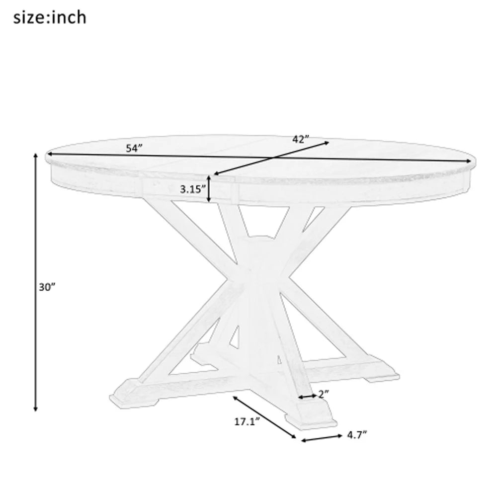 Extendable Dining Table with 12" Leaf Natural Wood N96879