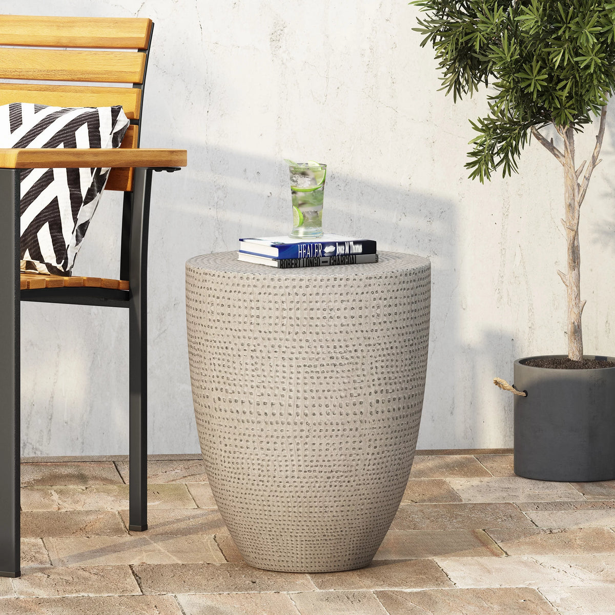 Lightweight Concrete Outdoor Side Table S46153